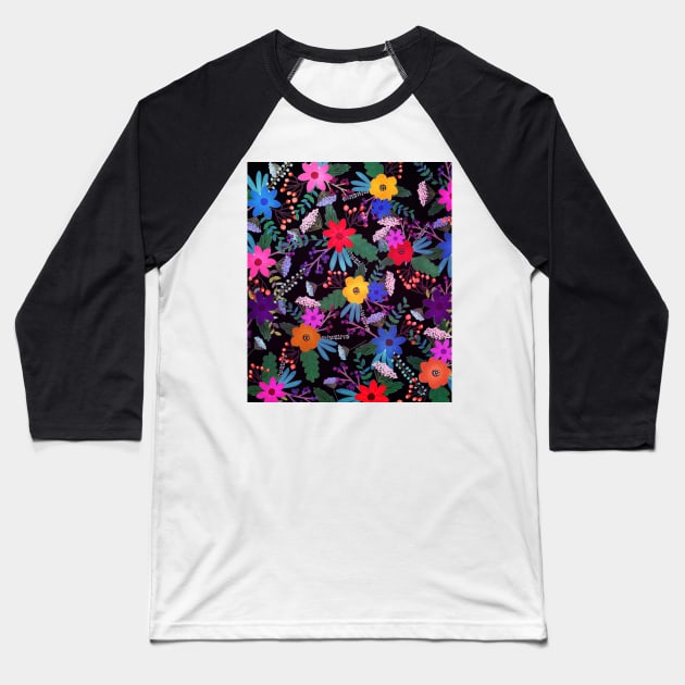 Floral 3 Baseball T-Shirt by mikath